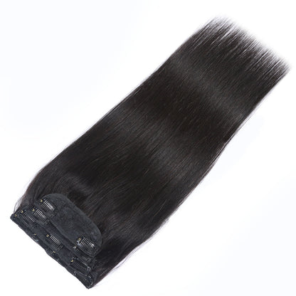 Authris Straight 4-Piece Clip-In Human Hair Extensions | Natural Black