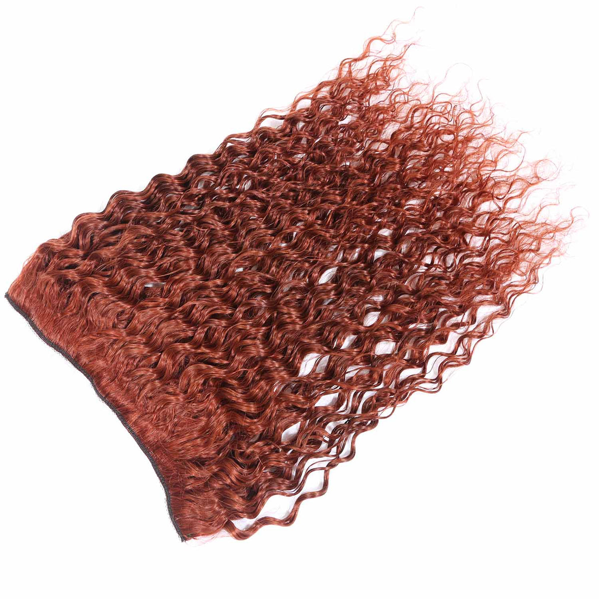 Authris Deep Wave 1-Piece Clip-In Human Hair Extensions | Auburn Brown