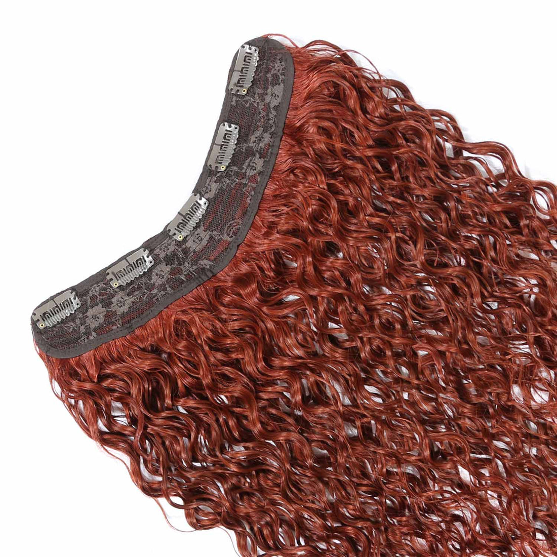 Authris Water Wave 1-Piece Clip-In Human Hair Extensions | Auburn Brown