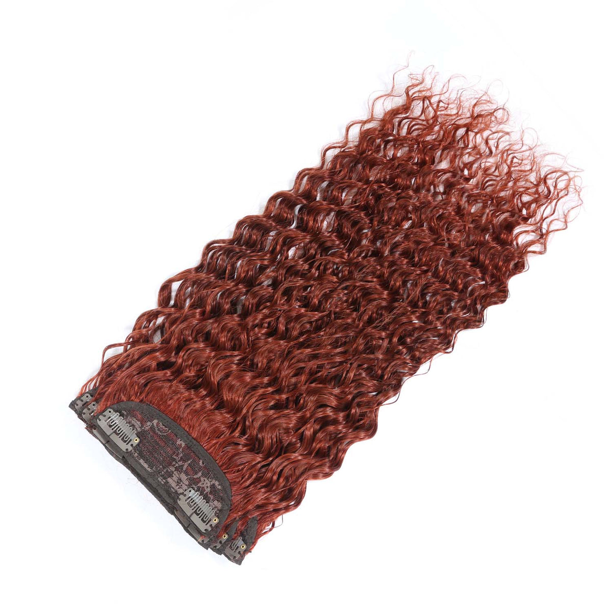 Authris Deep Wave 4-Piece Clip-In Human Hair Extensions | Auburn Brown