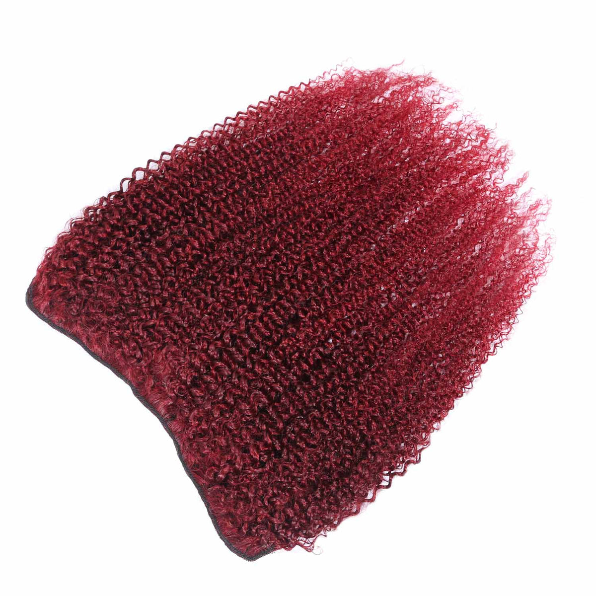 Authris Afro Kinky Curly 1-Piece Clip-In Human Hair Extensions | Burgundy