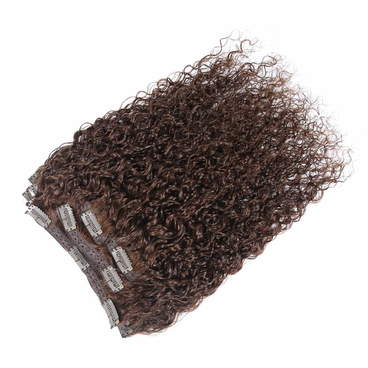 Authris Water Wave 8-Piece Clip-In Human Hair Extensions | Chocolate Brown