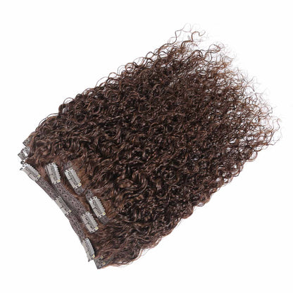 Authris Water Wave 8-Piece Clip-In Human Hair Extensions | Chocolate Brown