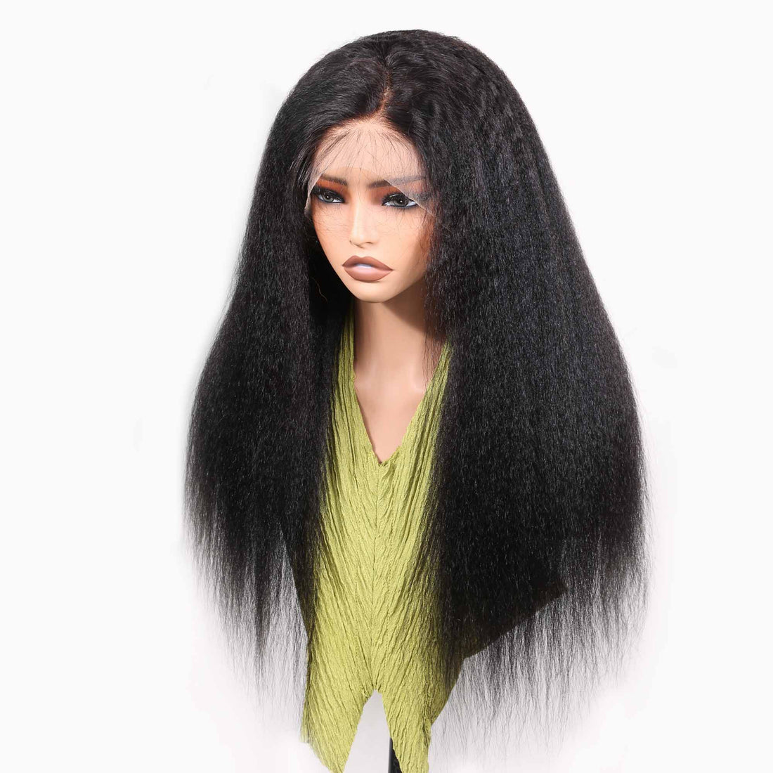 AUTHRIS Kinky Straight Lace Front Wig | Natural Black