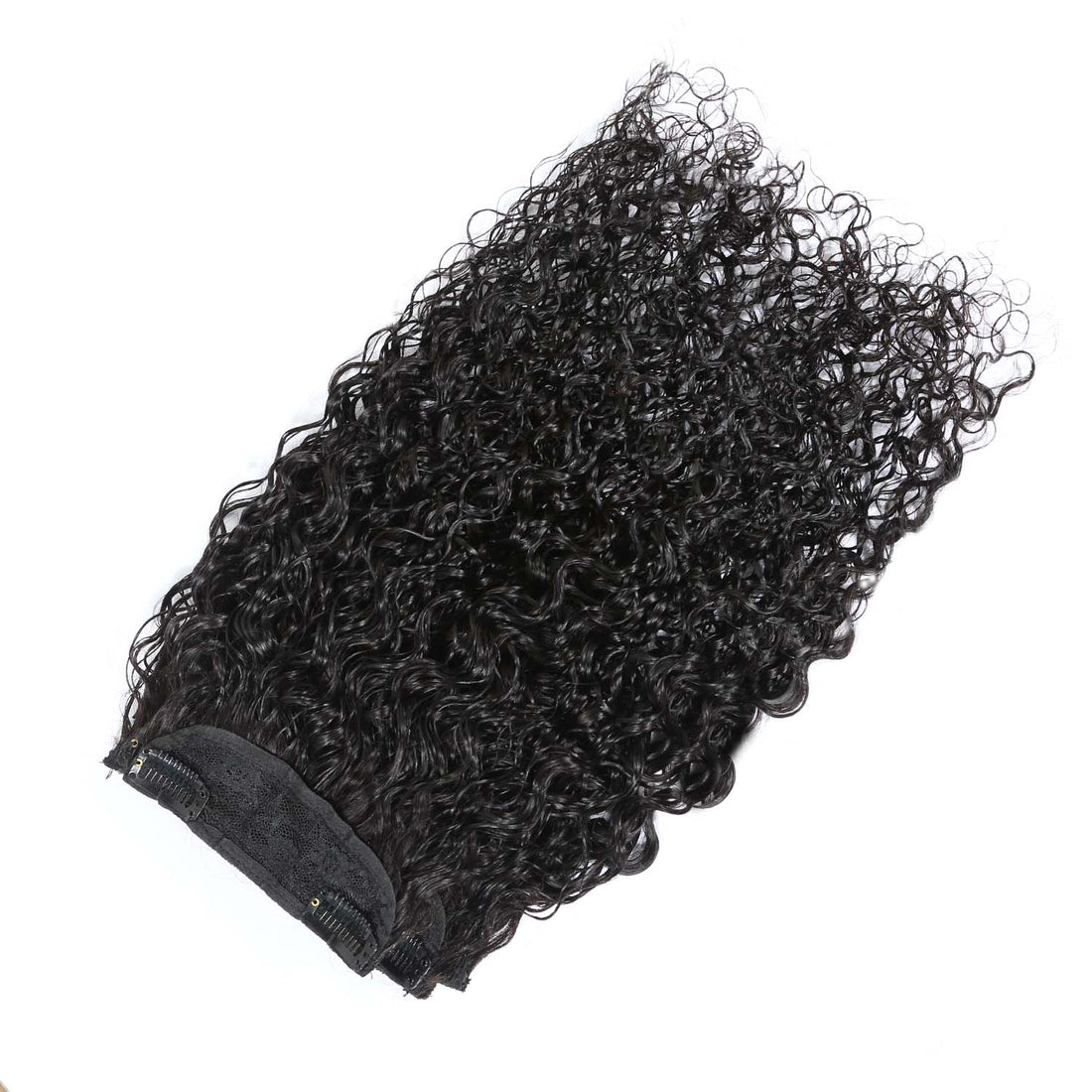 Authris Curly 4-Piece Clip-In Human Hair Extensions | Natural Black