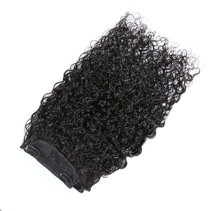 Authris Curly 4-Piece Clip-In Human Hair Extensions | Natural Black