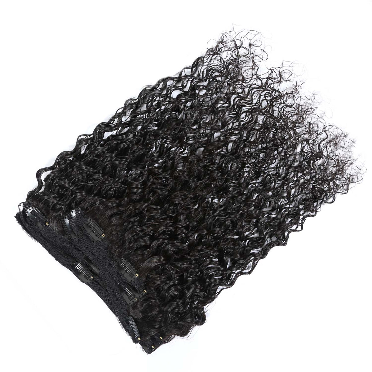 Authris Deep Wave 8-Piece Clip-In Human Hair Extensions | Natural Black