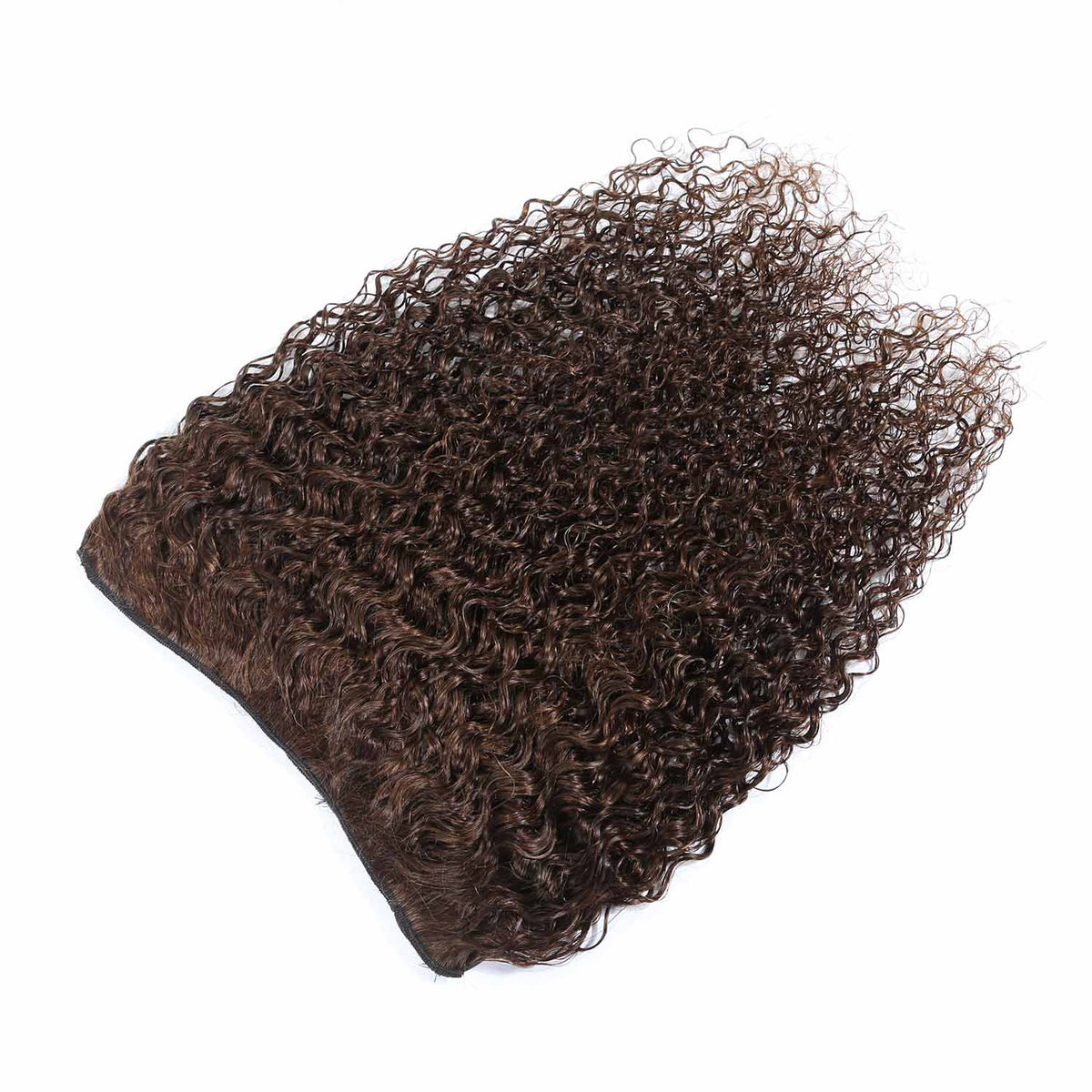 Authris Curly 1-Piece Clip-In Human Hair Extensions | Chocolate Brown