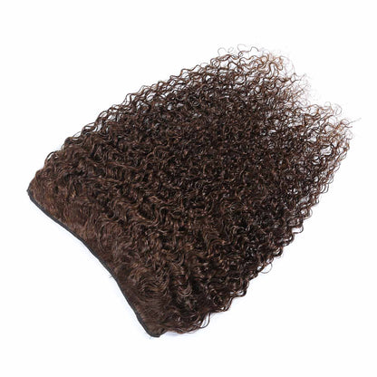 Authris Curly 1-Piece Clip-In Human Hair Extensions | Chocolate Brown