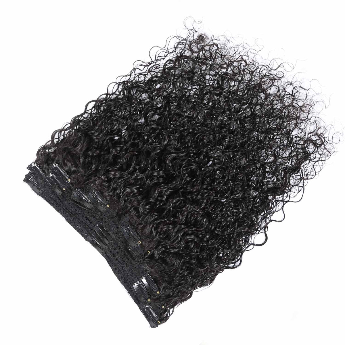 Authris Water Wave 8-Piece Clip-In Human Hair Extensions | Natural Black