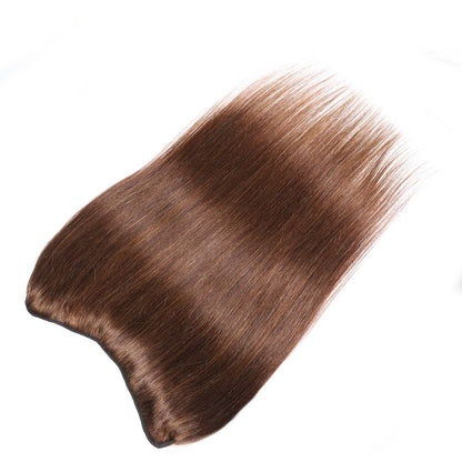 Authris Straight 1-Piece Clip-In Human Hair Extensions | Chocolate Brown