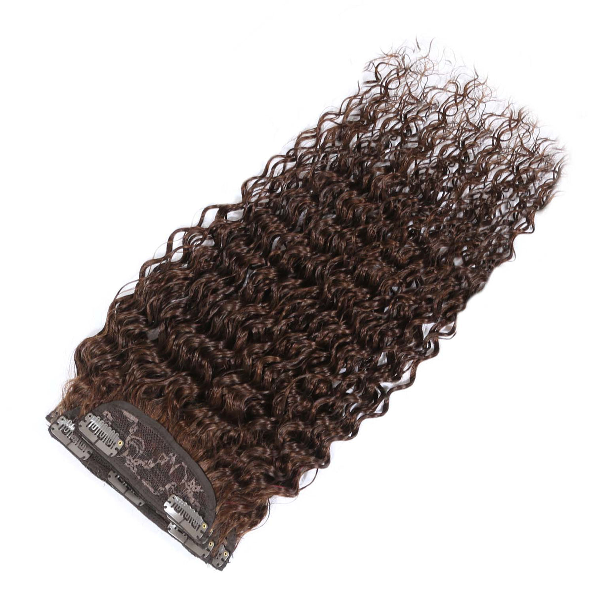 Authris Deep Wave 4-Piece Clip-In Human Hair Extensions | Chocolate Brown