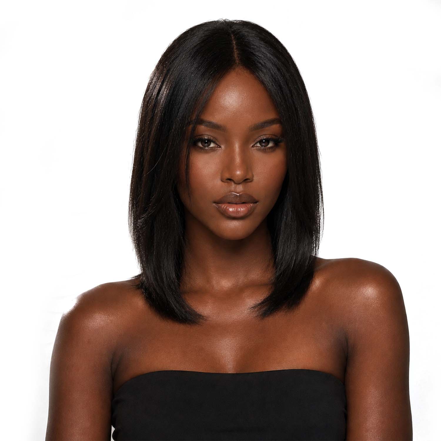 Authris Straight T-shaped middle parting Hair Topper for women | Natural Black