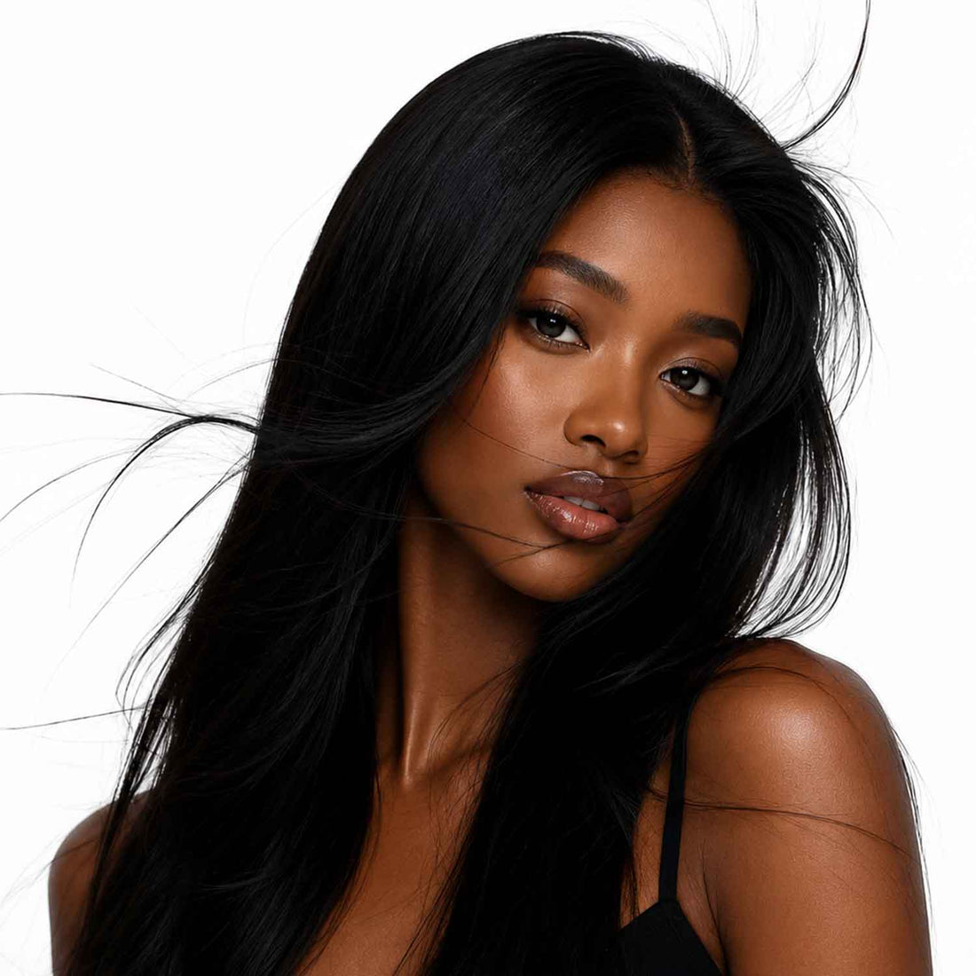 Authris Straight Women’s Butterfly Mesh Human Hair Topper | Jet Black product photo 2