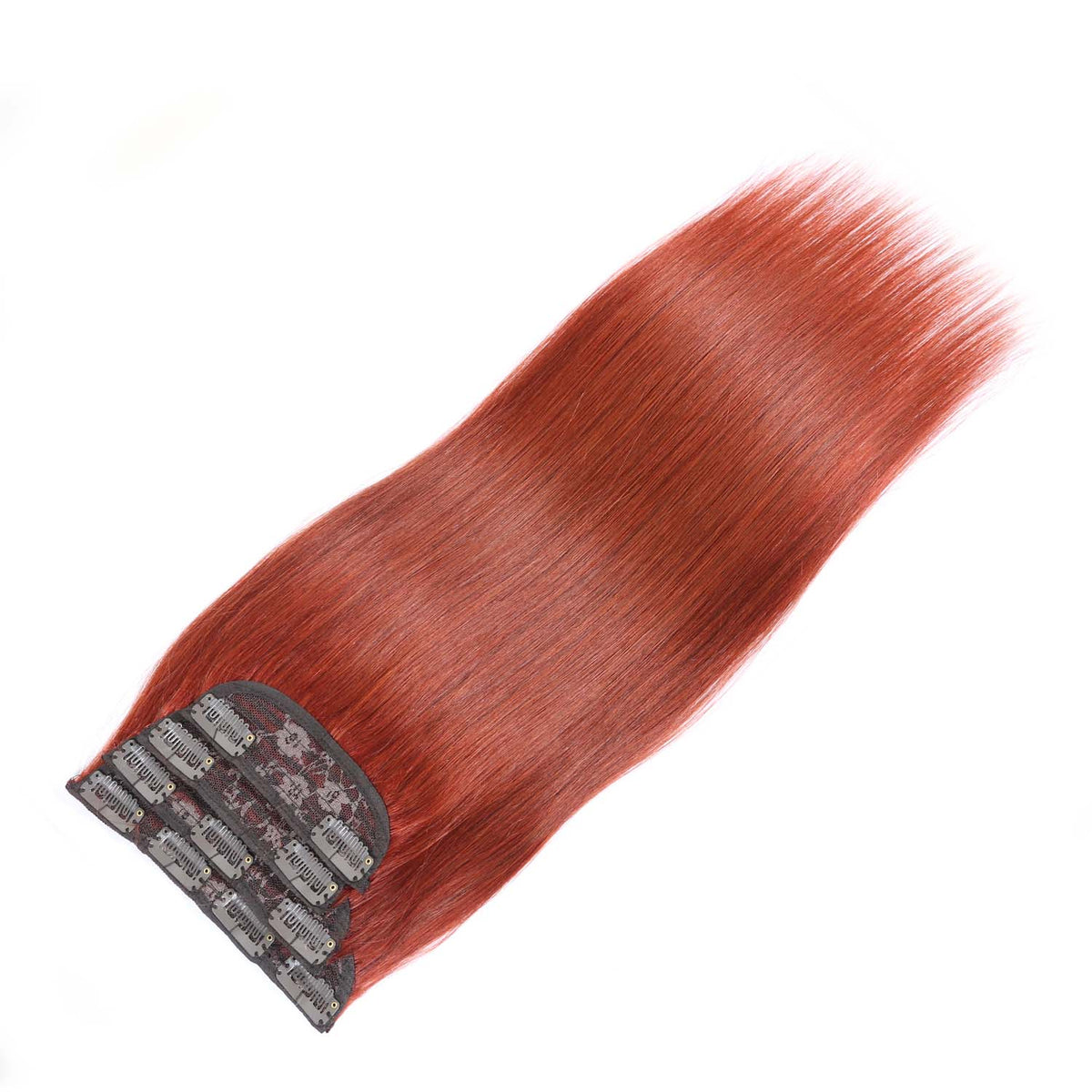 Authris Straight 4-Piece Clip-In Human Hair Extensions | Auburn Brown