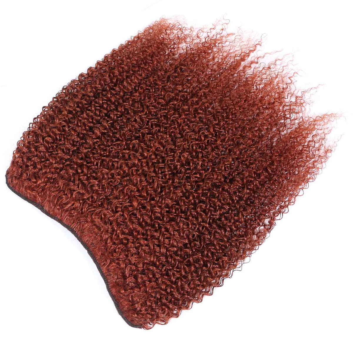 Authris Afro Kinky Curly 1-Piece Clip-In Human Hair Extensions | Auburn Brown