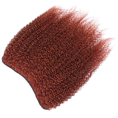 Authris Afro Kinky Curly 1-Piece Clip-In Human Hair Extensions | Auburn Brown