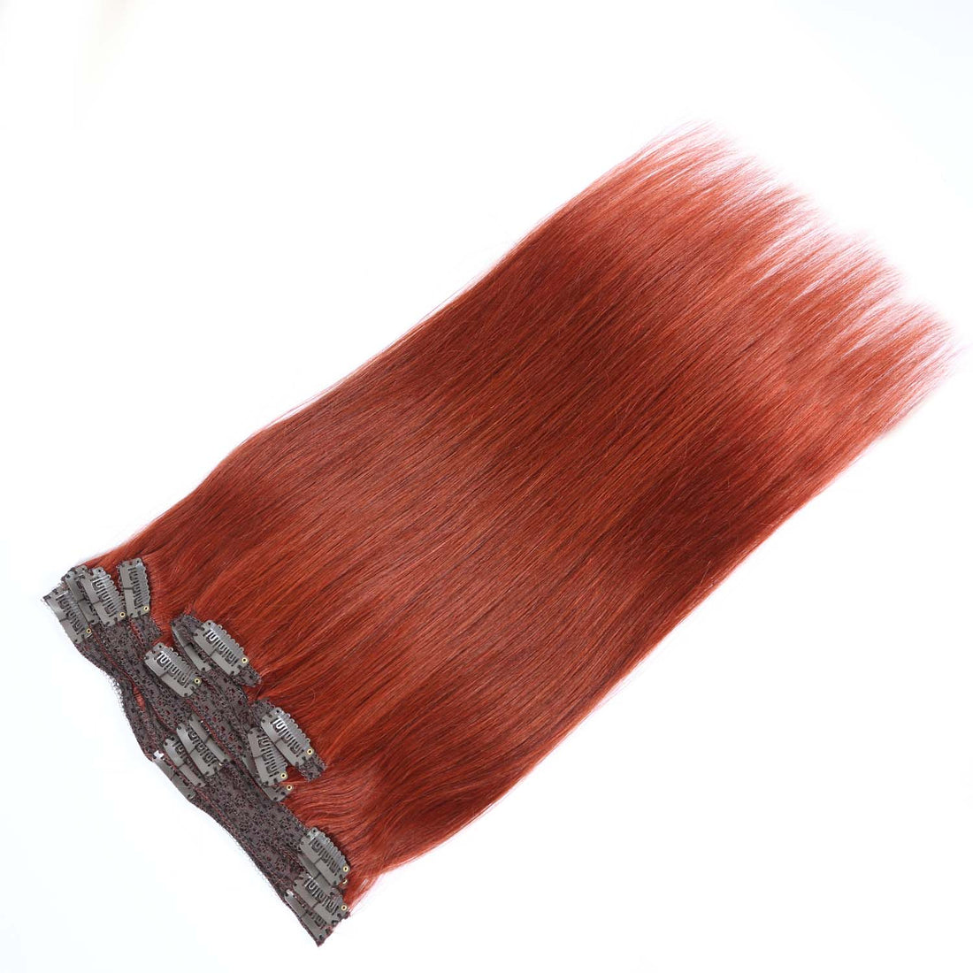 Authris Straight 8-Piece Clip-In Human Hair Extensions | Auburn Brown
