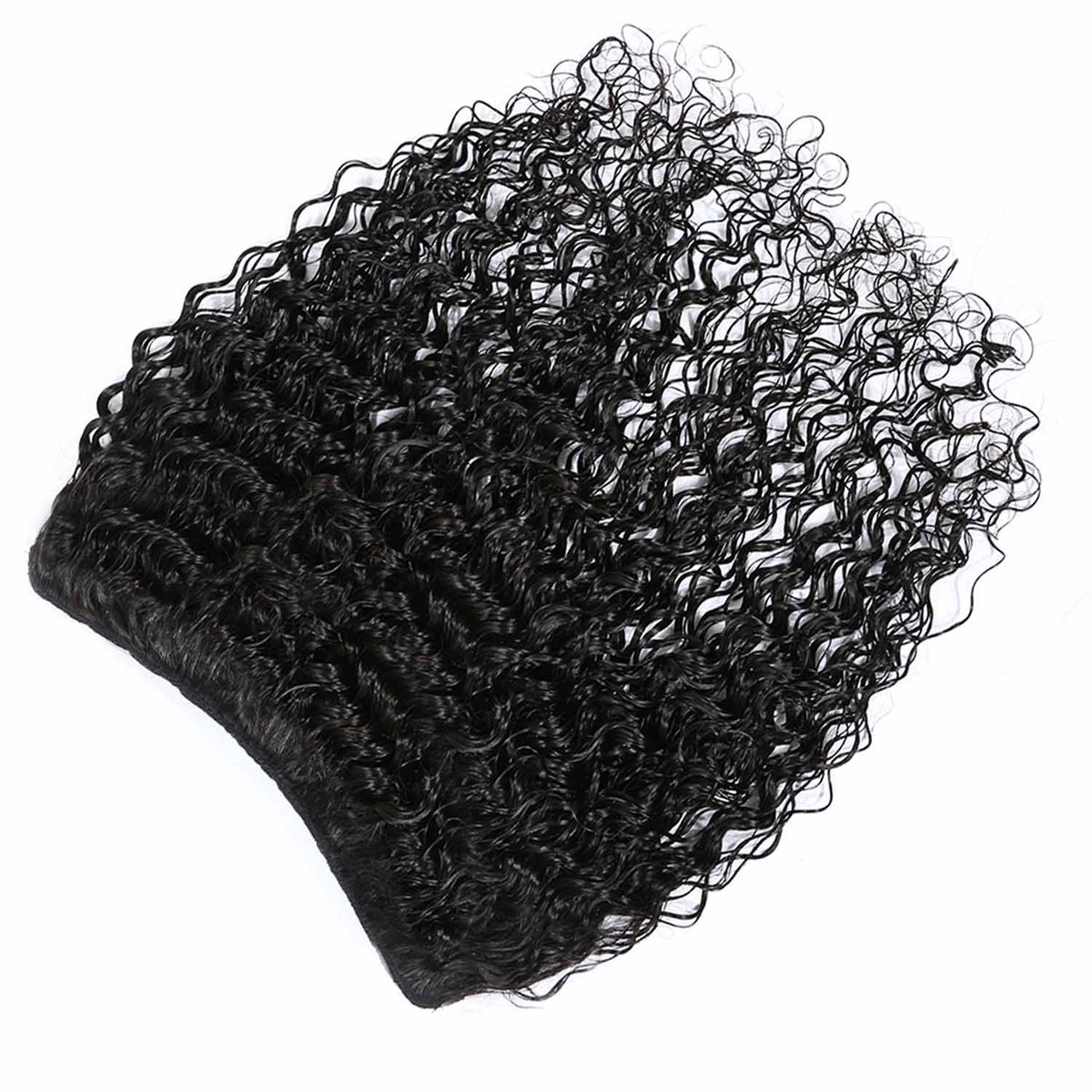 Authris Deep Wave 1-Piece Clip-In Human Hair Extensions | Natural Black