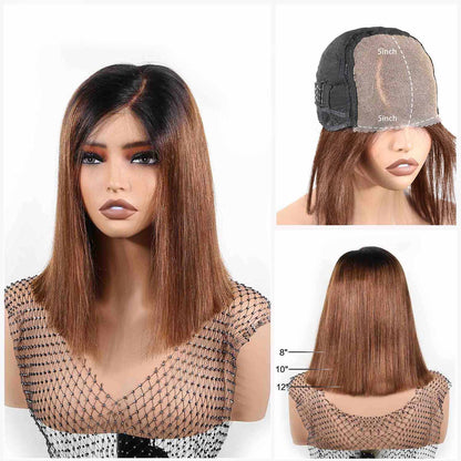 Authris Straight Bob Human Hair Wig | Chocolate Ombre