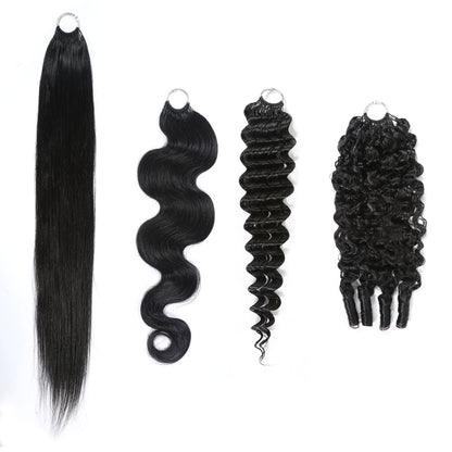Authris Feather Human Hair Extensions | Natural Black