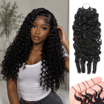Authris Feather Human Hair Extensions | Natural Black