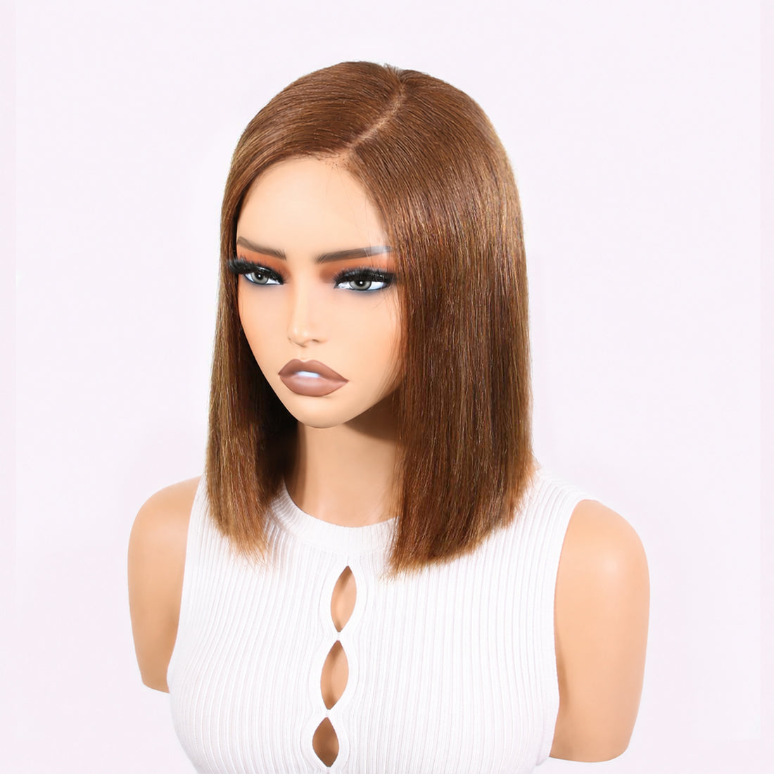 Authris Straight Bob Human Hair Wig | Chocolate Brown