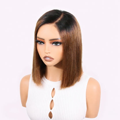 Authris Straight Bob Human Hair Wig | Chocolate Ombre