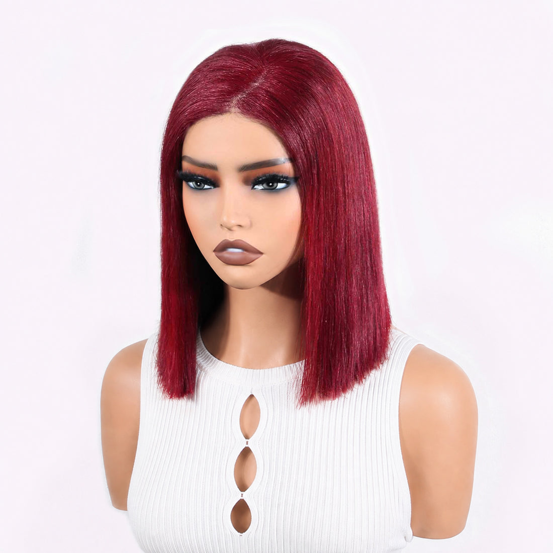 Authris Straight Bob Human Hair Wig | Burgundy