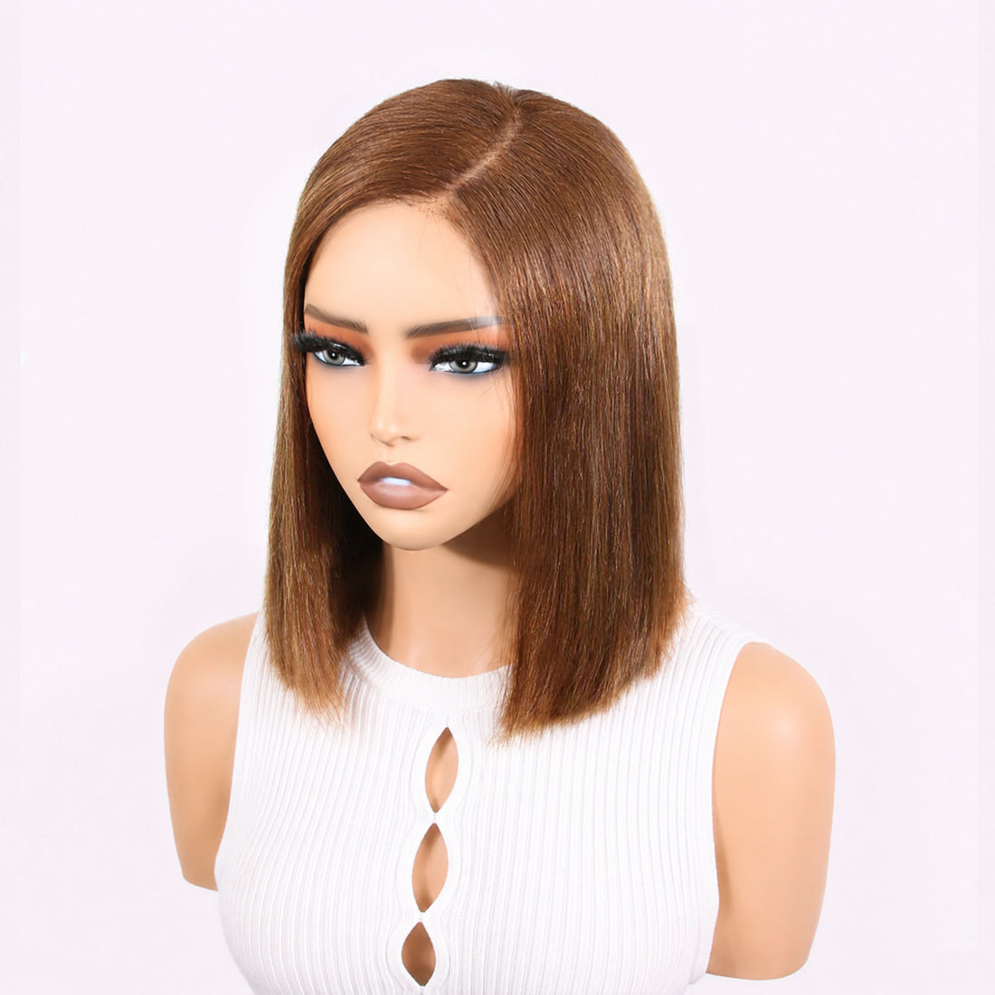 Authris Straight Bob Human Hair Wig | Chocolate Brown