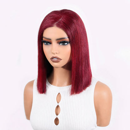 Authris Straight Bob Human Hair Wig | Burgundy