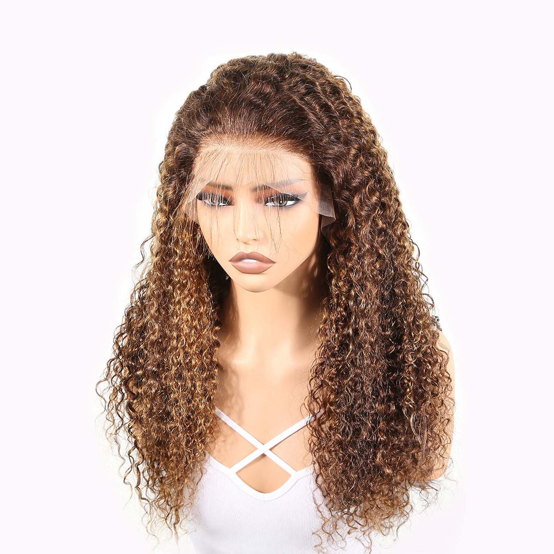 Authris Curly HD Lace Front Human Hair Wig | Blonde Highlights