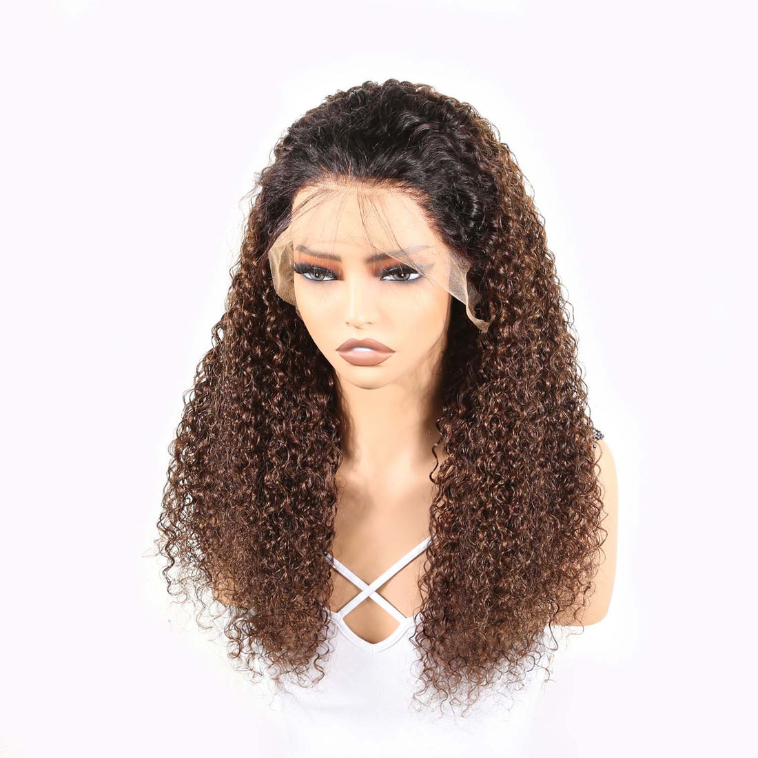 Authris Curly HD Lace Front Human Hair Wig | Chocolate Ombre