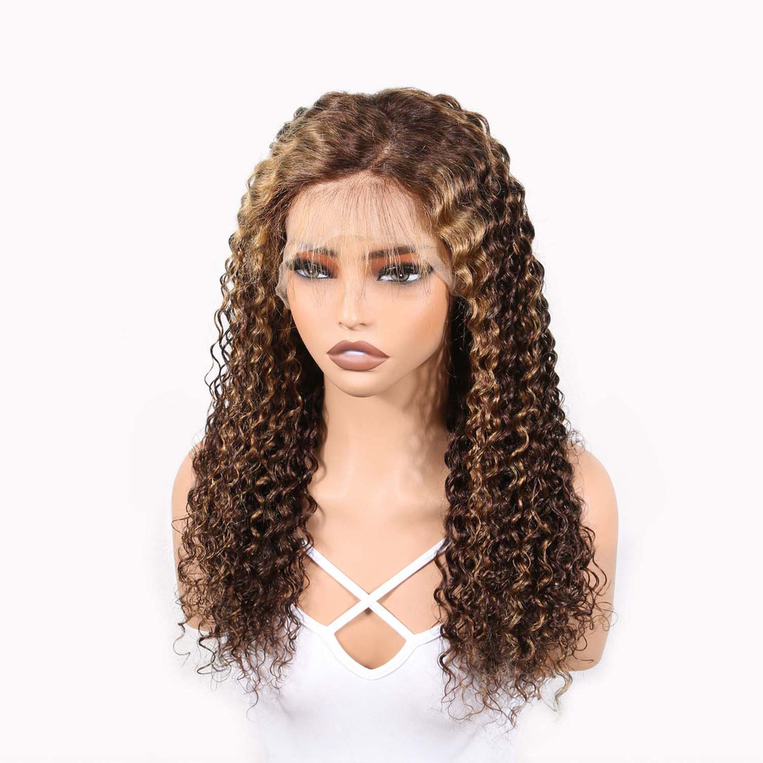 Authris Deep Wave HD Lace Front Human Hair Wig | Blonde Highlights