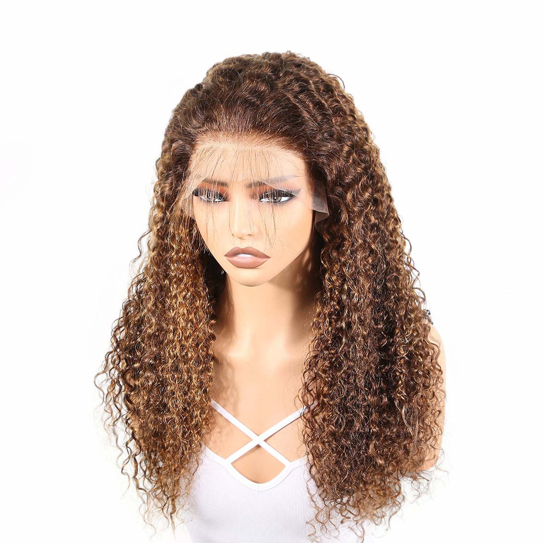 AUTHRIS Curly Lace Front Wig | Blonde Highlights