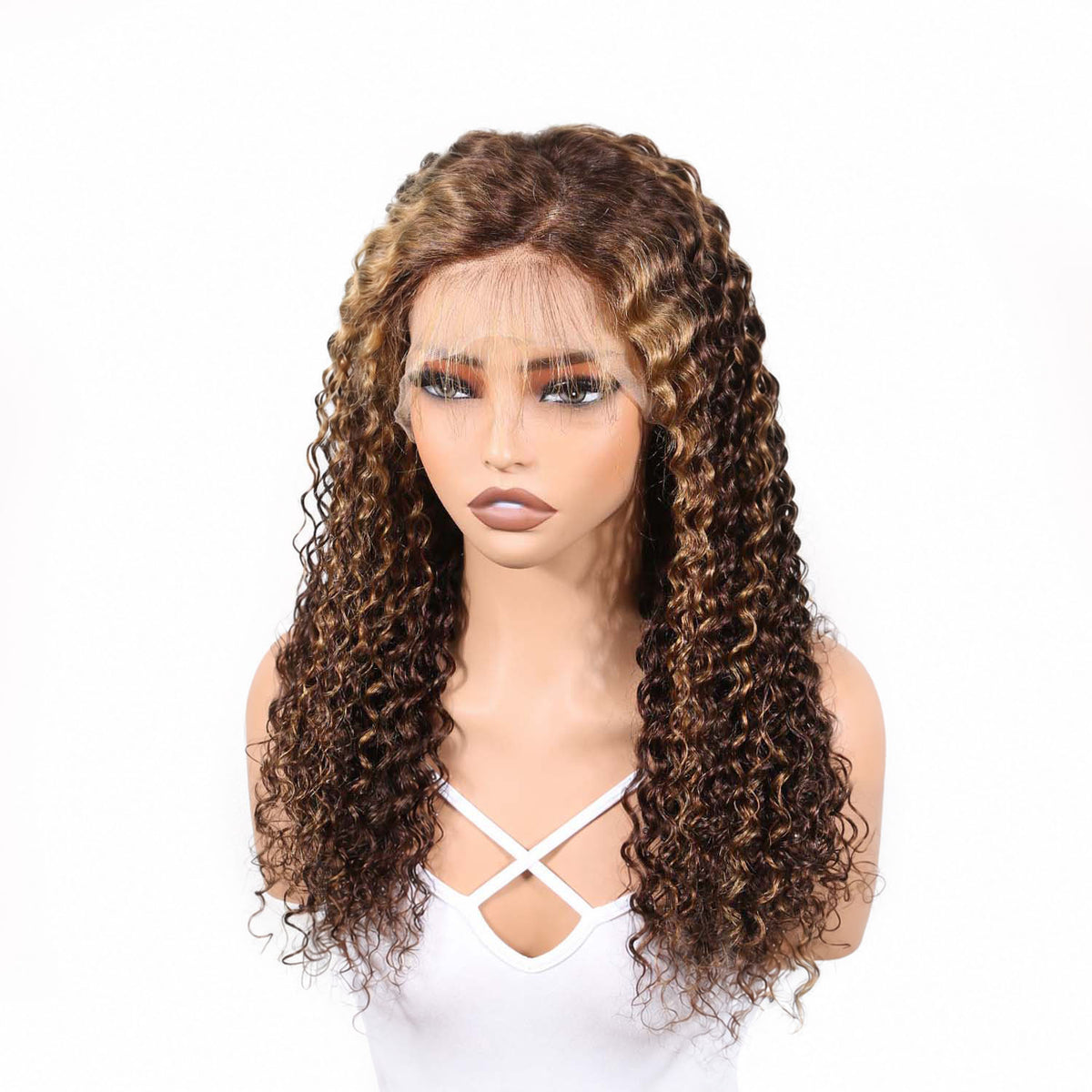 AUTHRIS Deep Wave Lace Front Wig | Blonde Highlights