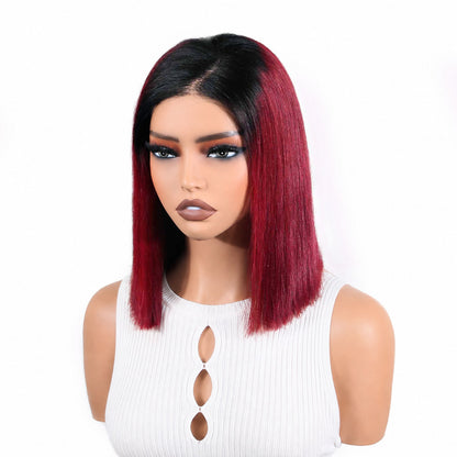 AUTHRIS Straight Bob Wig | Burgundy Ombre