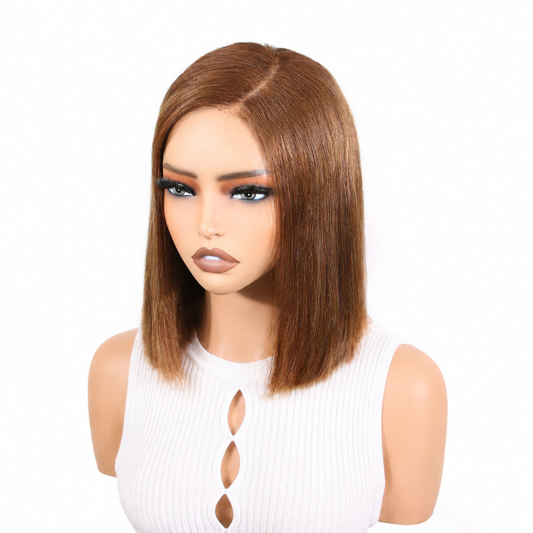 Authris Straight Bob Human Hair Wig | Chocolate Brown