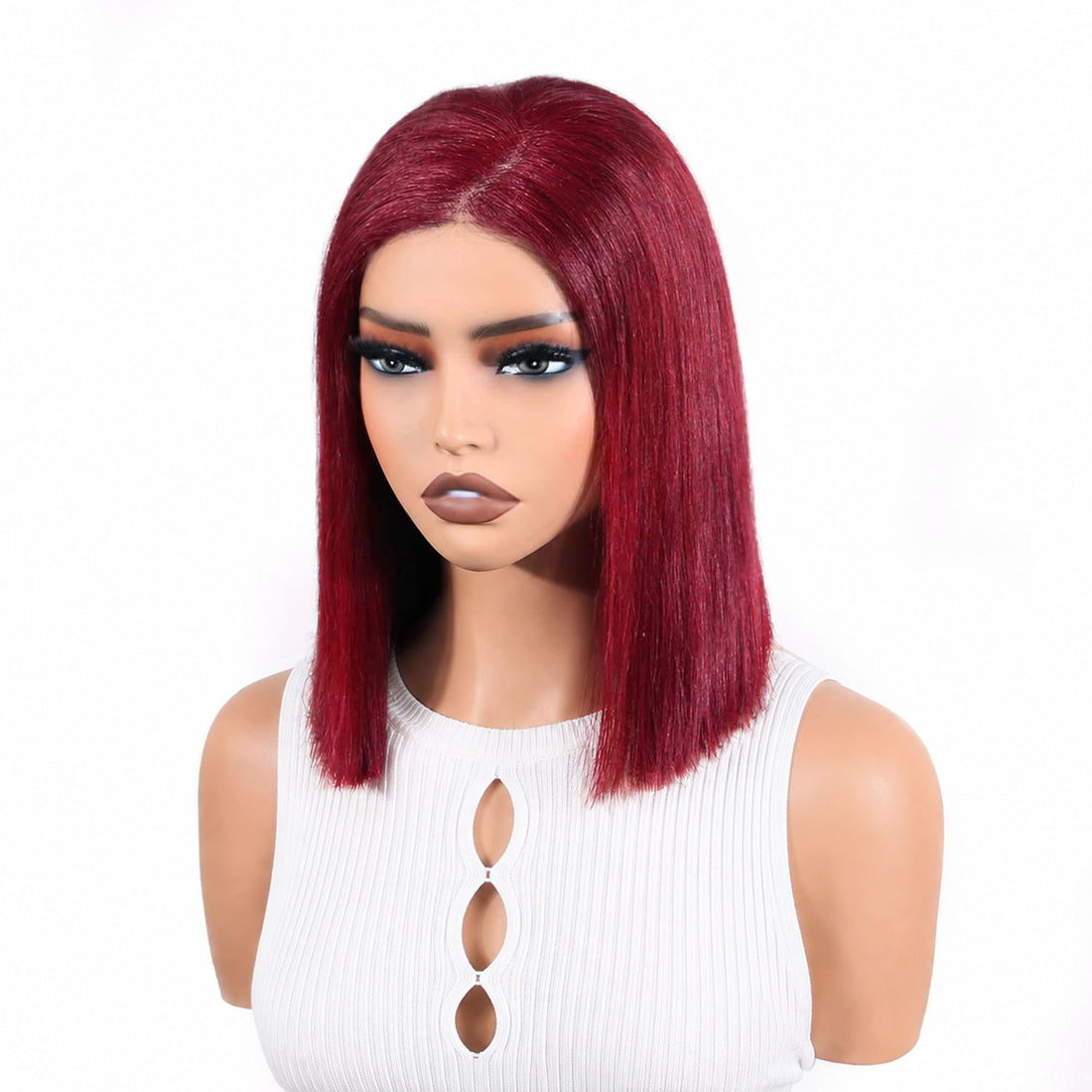 Authris Straight Bob Human Hair Wig | Burgundy
