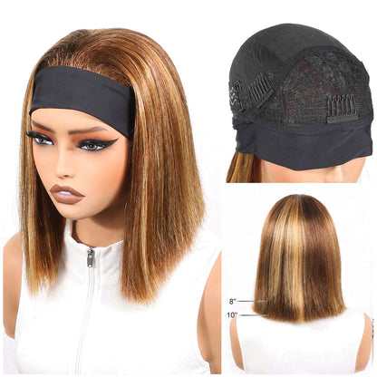 AUTHRIS Headband Bob Wig | Blonde Highlights
