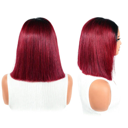 AUTHRIS Straight Bob Wig | Burgundy Ombre