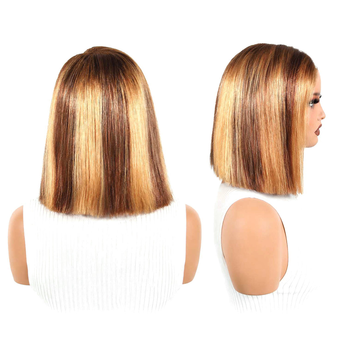 AUTHRIS Straight Bob Wig | Blonde Highlights