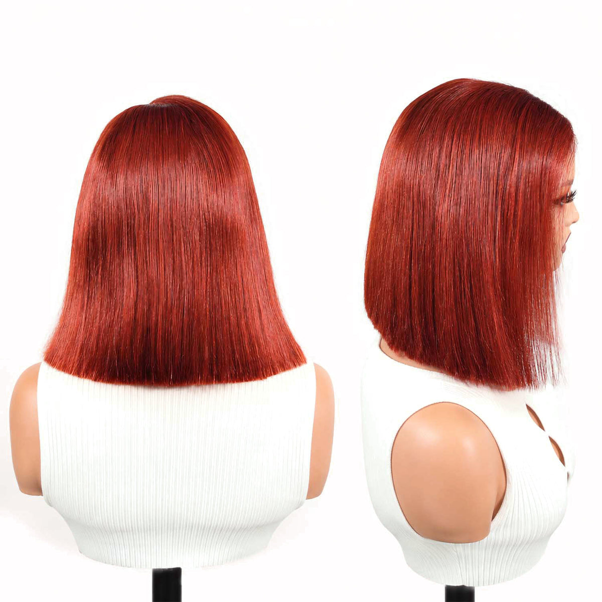 Authris Straight Bob Human Hair Wig | Auburn Brown