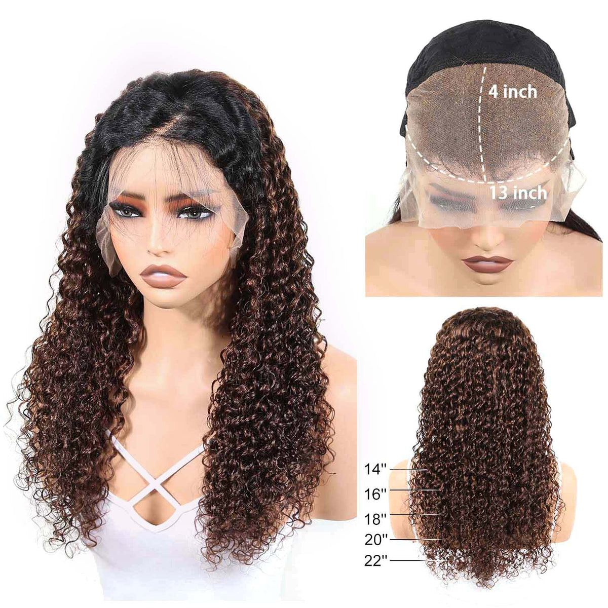 AUTHRIS Deep Wave Lace Front Wig | Chocolate Ombre