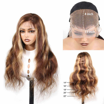 AUTHRIS Body Wave Lace Front Wig | Blonde Highlights