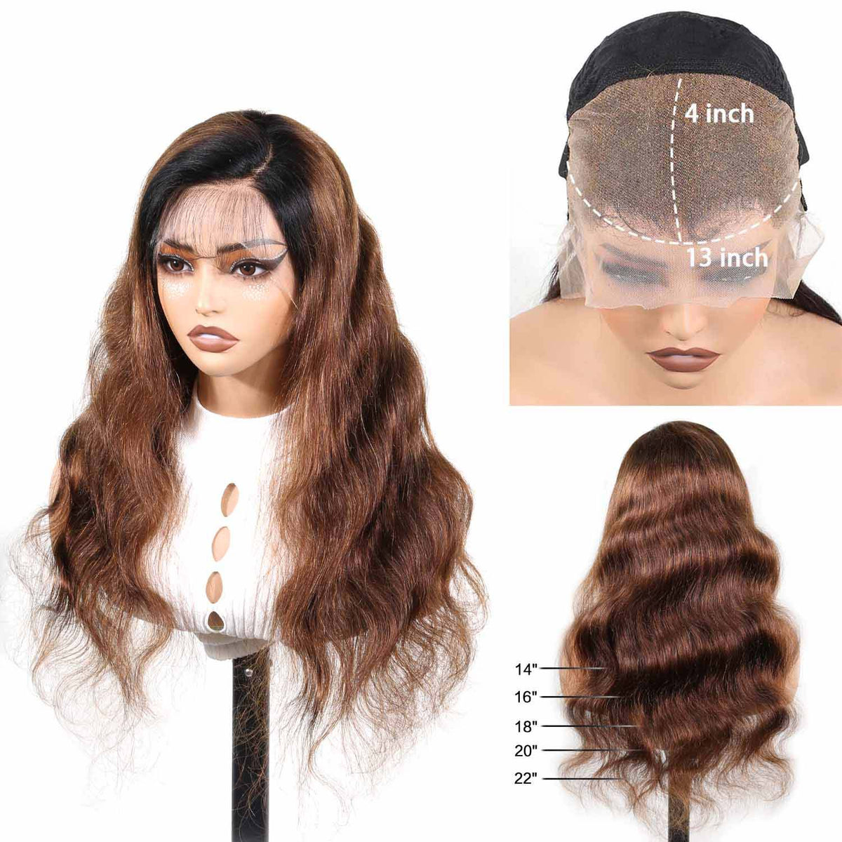 AUTHRIS Body Wave Lace Front Wig | Chocolate Ombre