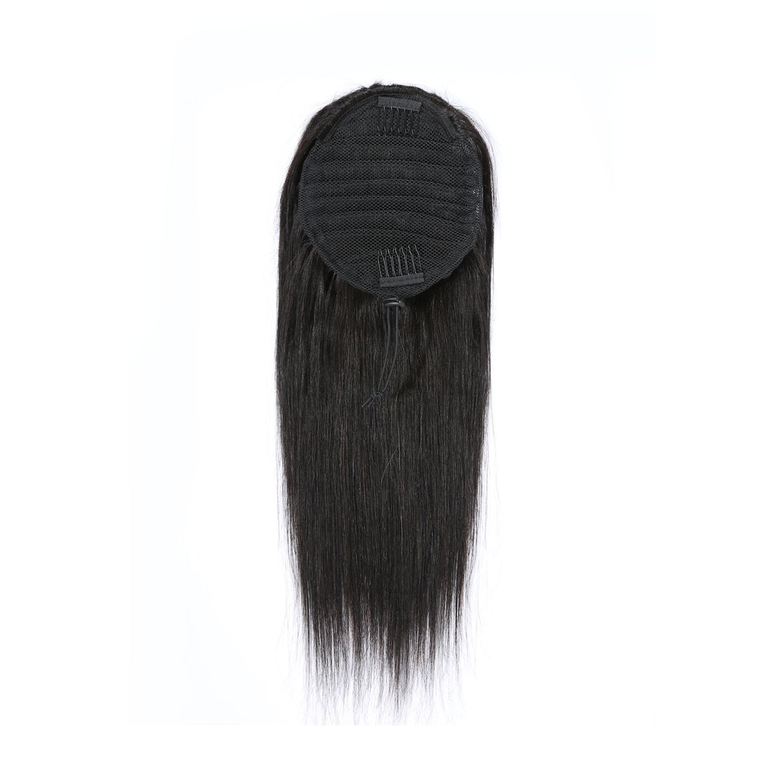 Authris Straight Human Hair Drawstring Ponytail | Natural Black