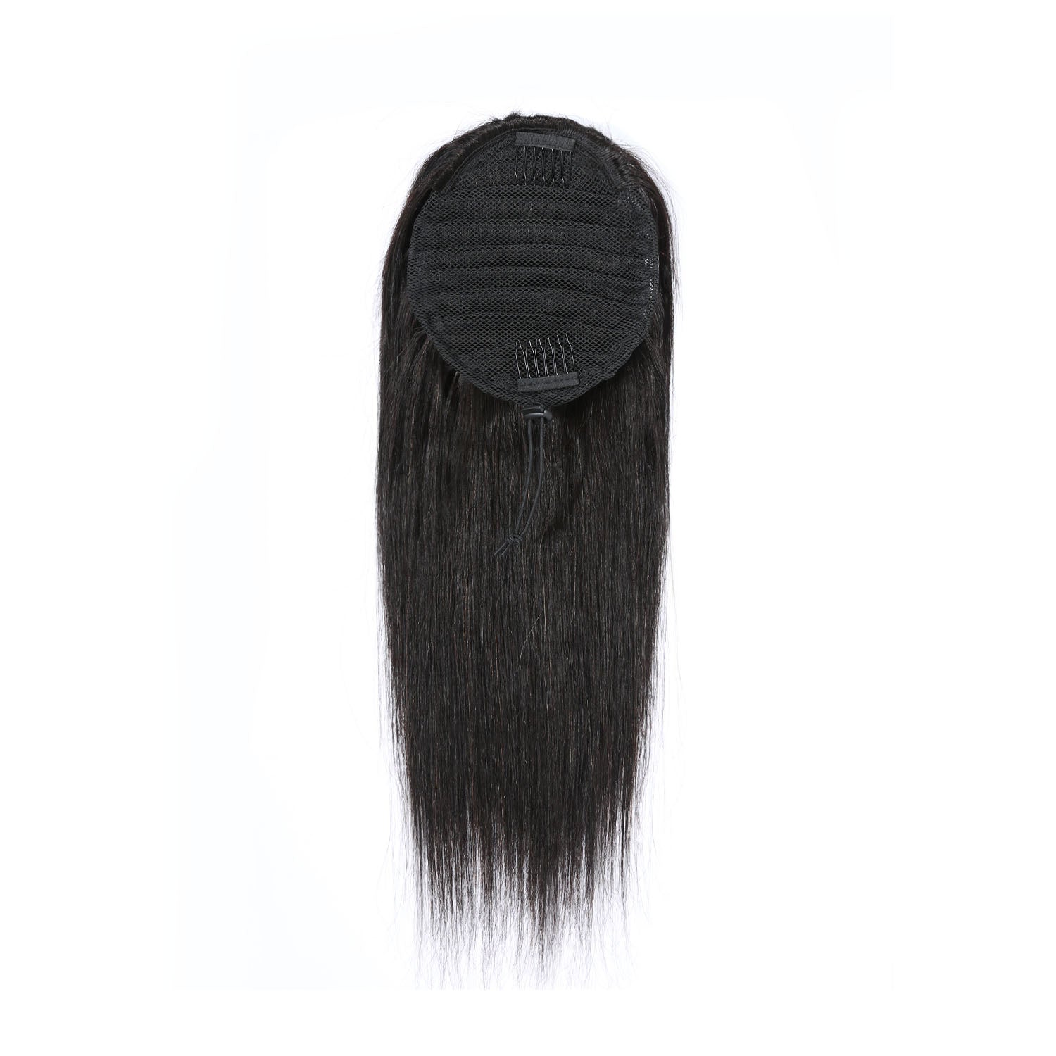 Authris Straight Human Hair Drawstring Ponytail | Natural Black