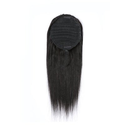 Authris Straight Human Hair Drawstring Ponytail | Natural Black