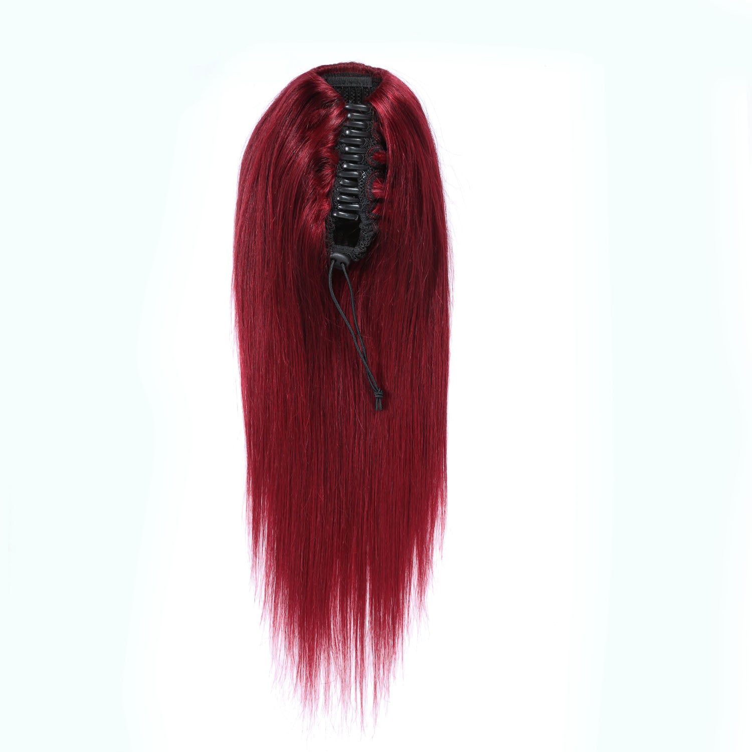 Authris Straight Human Hair Claw Clip Ponytail | Burgundy